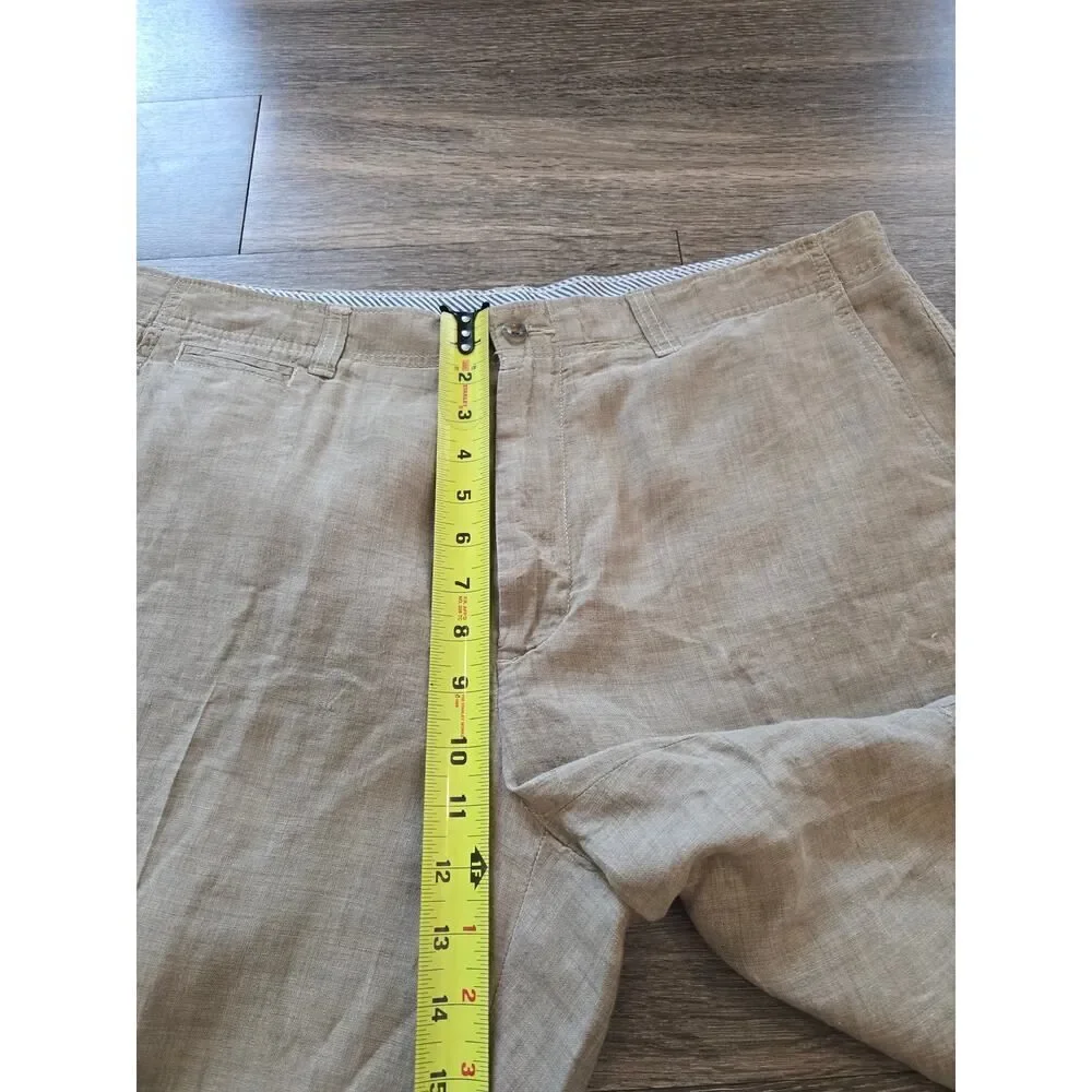 Cremeux 100% Linen Shorts Size 38 Tan Neutral Classic Summer Staple Menswear